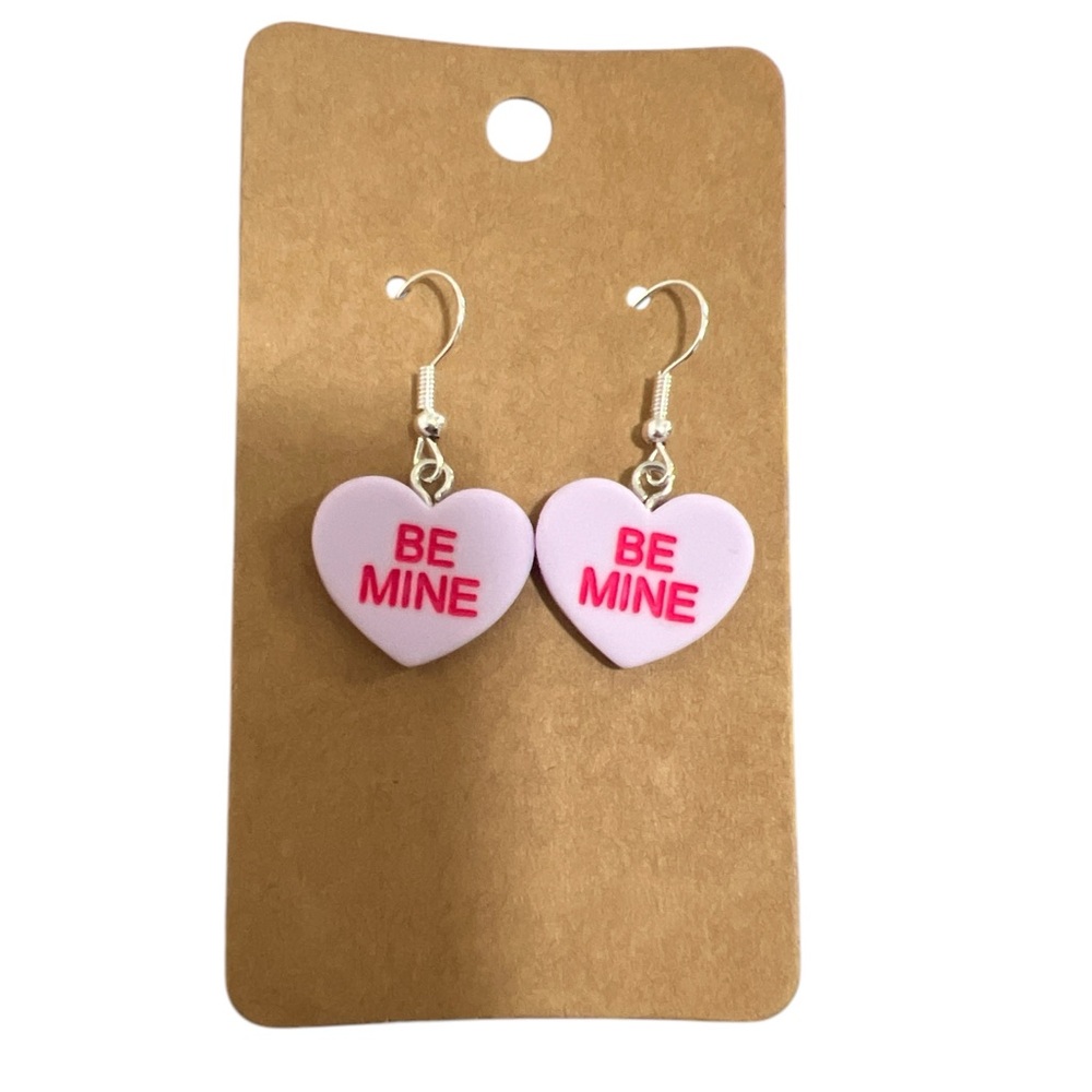 NEW! Heart shaped “BE MINE” earrings